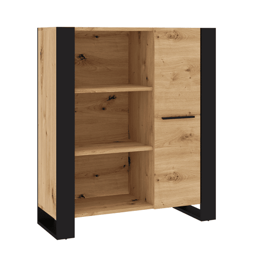 Estante de madeira NUKA 90x45x110 cm cor Madeira  Preto