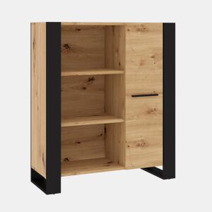 Estante de madeira NUKA 90x45x110 cm cor Madeira Preto