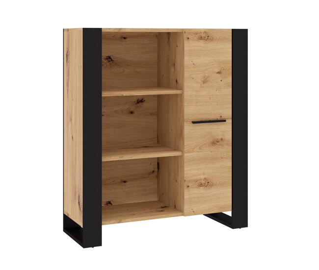 Librería de madera nuka 90x45x110 cm color madera / negro