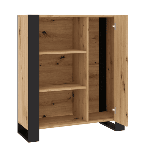 Estante de madeira NUKA 90x45x110 cm cor Madeira  Preto