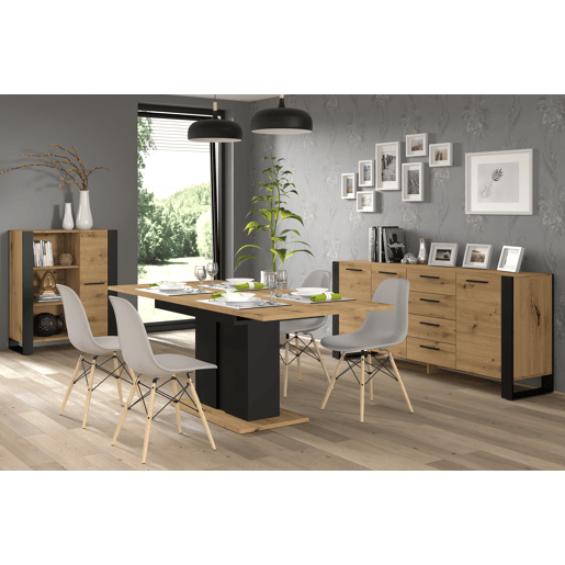 Estante de madeira NUKA 90x45x110 cm cor Madeira  Preto