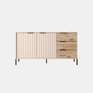RAVE 150 2D2SB Cómoda com gavetas e compartimentos 154x40x82cm Cor Madeira  Bege
