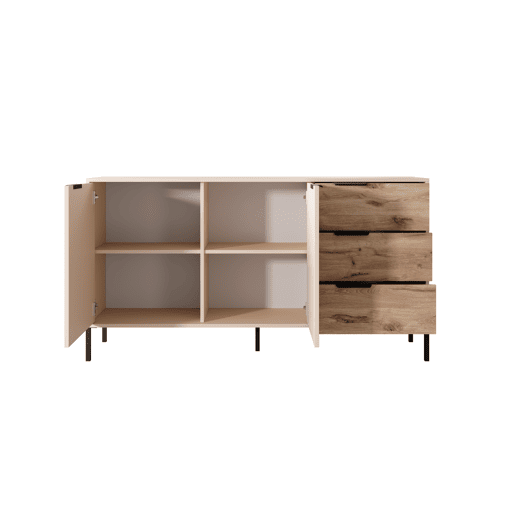 RAVE 150 2D2SB Cómoda com gavetas e compartimentos 154x40x82cm Cor Madeira  Bege