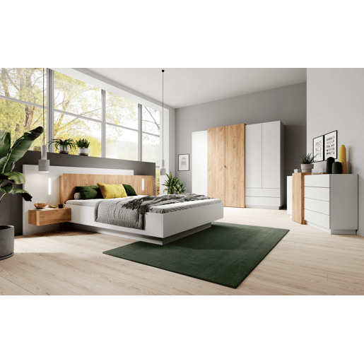 2D4S 3D Cómoda com gavetas e compartimentos 160x45x94cm Branco