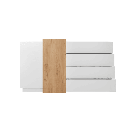 2D4S 3D Cómoda com gavetas e compartimentos 160x45x94cm Cinzento
