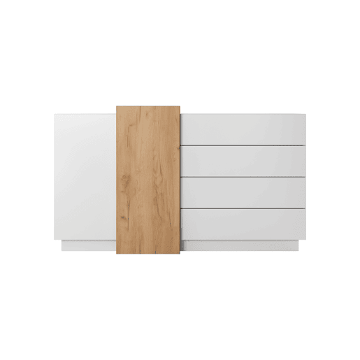 2D4S 3D Cómoda com gavetas e compartimentos 160x45x94cm Cinzento