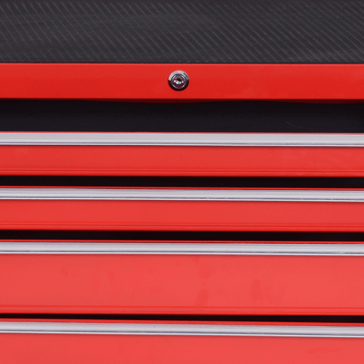 DURHAND Carrinho de ferramentas com 7 gavetas Caixa de oficina Armário de arrumação com fecho para oficina, garagem e casa Rodas de chapa de aço 69x33x75cm Vermelho