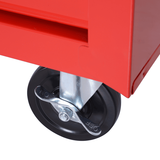 DURHAND Carrinho de ferramentas com 7 gavetas Caixa de oficina Armário de arrumação com fecho para oficina, garagem e casa Rodas de chapa de aço 69x33x75cm Vermelho