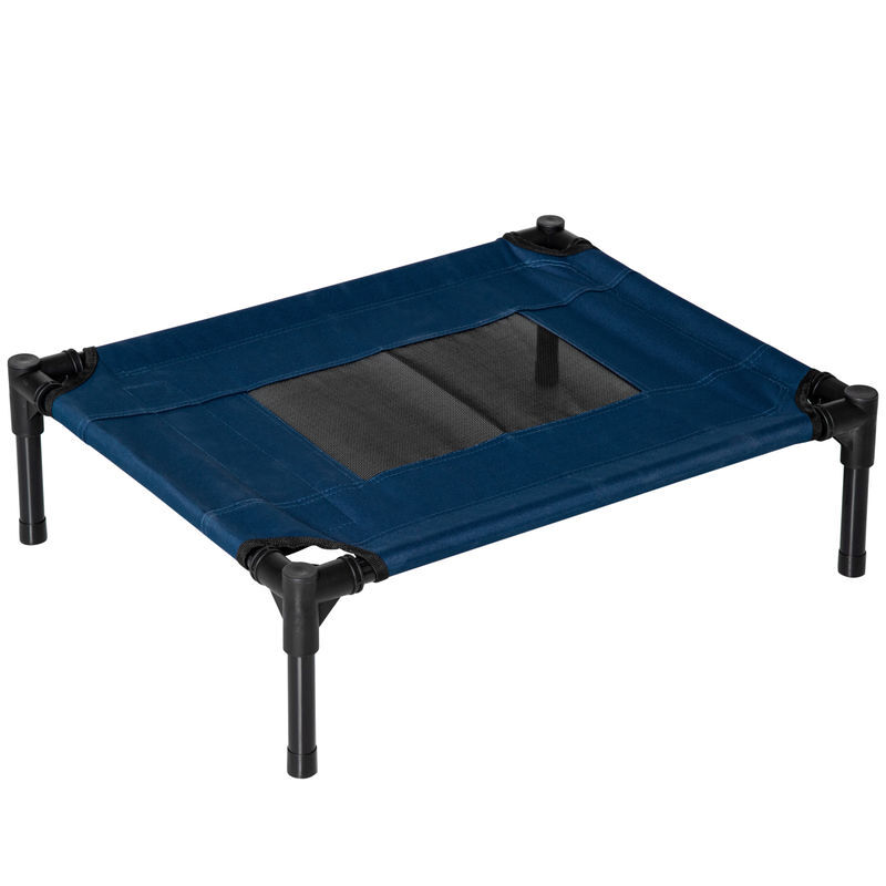 Pawhut cama elevada para perros gatos portátil cama para mascotas con zona de malla transpirable y tela oxford marco de acero para interior exterior
