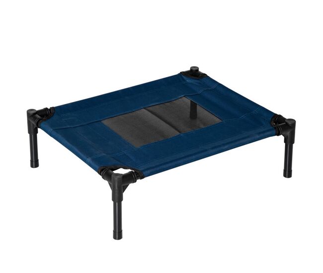 Pawhut cama elevada para perros gatos portátil cama para mascotas con zona de malla transpirable y tela oxford marco de acero para interior exterior