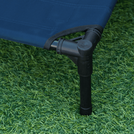 PawHut Cama para Animais de Estimação Cama Elevada para Cães Gatos Portátil Tecido Transpirável para Exterior Interior 61x46x18cm Azul  Preto