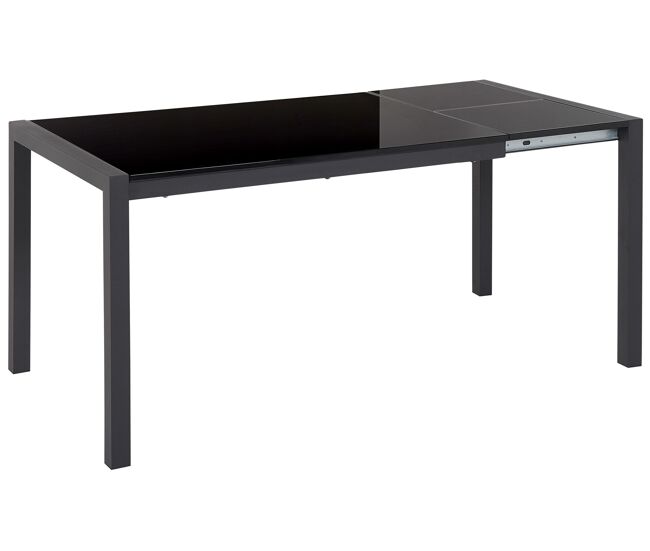 Mesa de comedor extensible GRANADA Negro 120/160 cm 80 cm