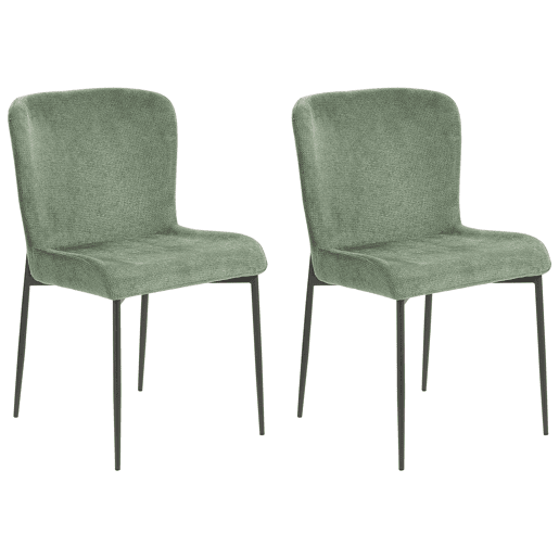 Conjunto de 2 cadeiras verde escuropreto ADA PoliésterMetal