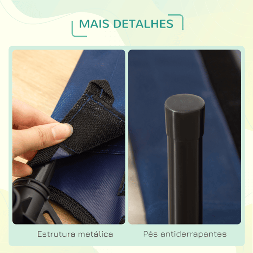 PawHut Cama elevada para cães e gatos Cama portátil para animais de estimação com área de malha respirável e tecido Oxford Estrutura de aço para interior e exterior 76,2x61x18 cm Azul