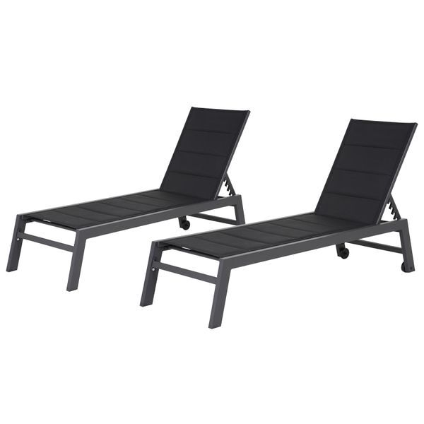 Conjunto de 2 tumbonas Barbados de textileno