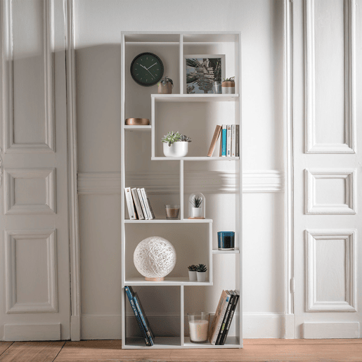 LibrerÃa blanca asimétrica 8 estantes JANE LibrerÃa blanca asimétrica 8 estantes JANE