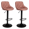 Conjunto de 2 bancos de bar ROBIN em veludo cor-de-rosa 48×46×106 cm