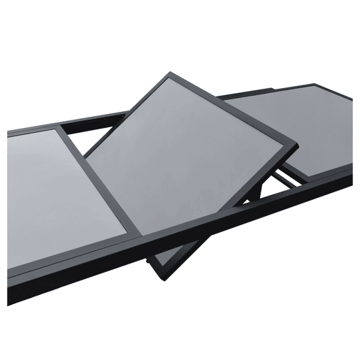 Conjunto de jardín extensible FIRENZE 8 plazas en textileno gris - aluminio antracita