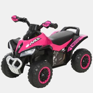 HOMCOM Quadriciclo para Crianças acima de 18 Meses Carro Andador Infantil com Função de Luzes e Música Desenho Inovador Carga 20kg 67,5x38x44 cm Rosa