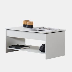 Mesa baja con tapa elevable blanca HEDDA