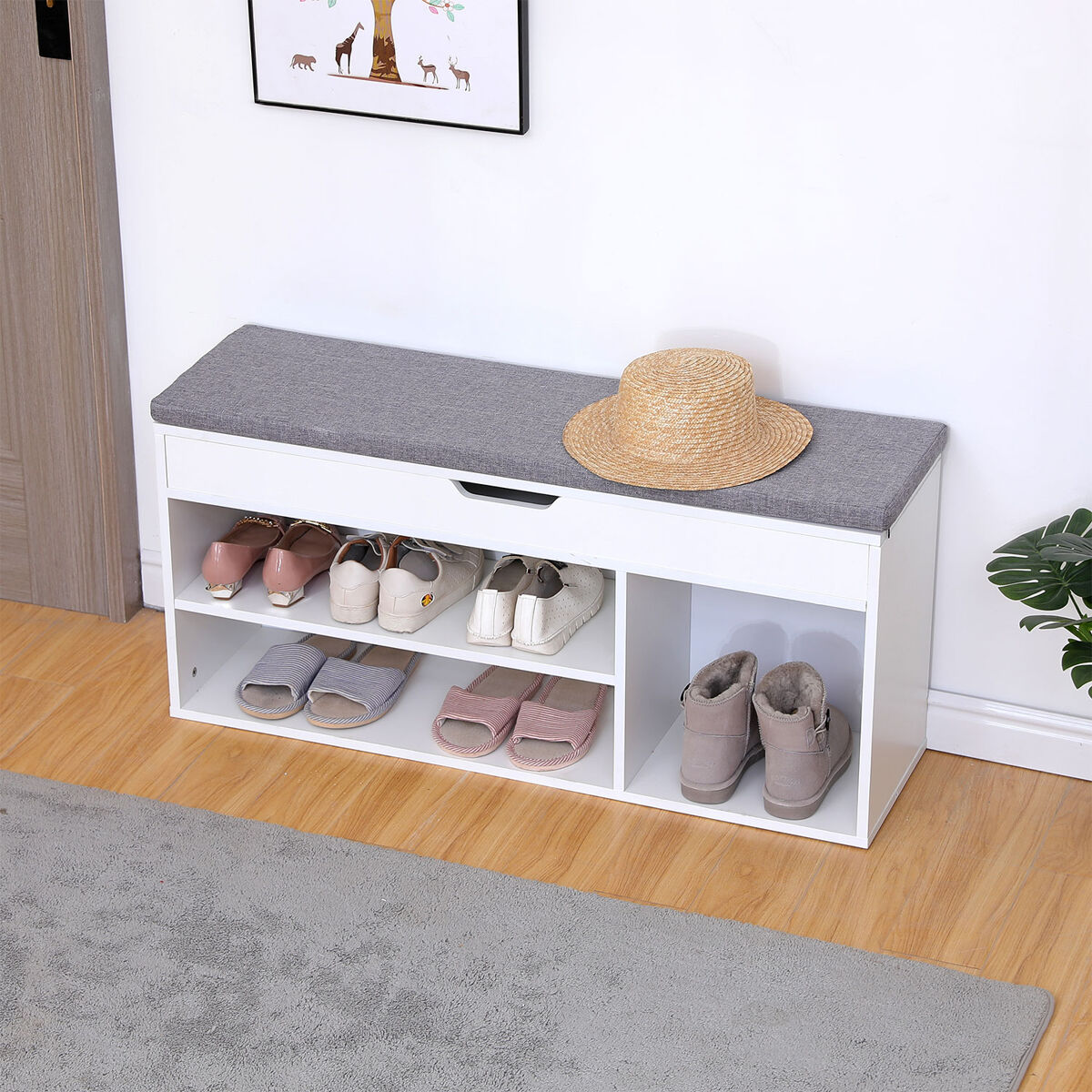 Mueble para zapatos con tres compartimentos y caja ALAN 30