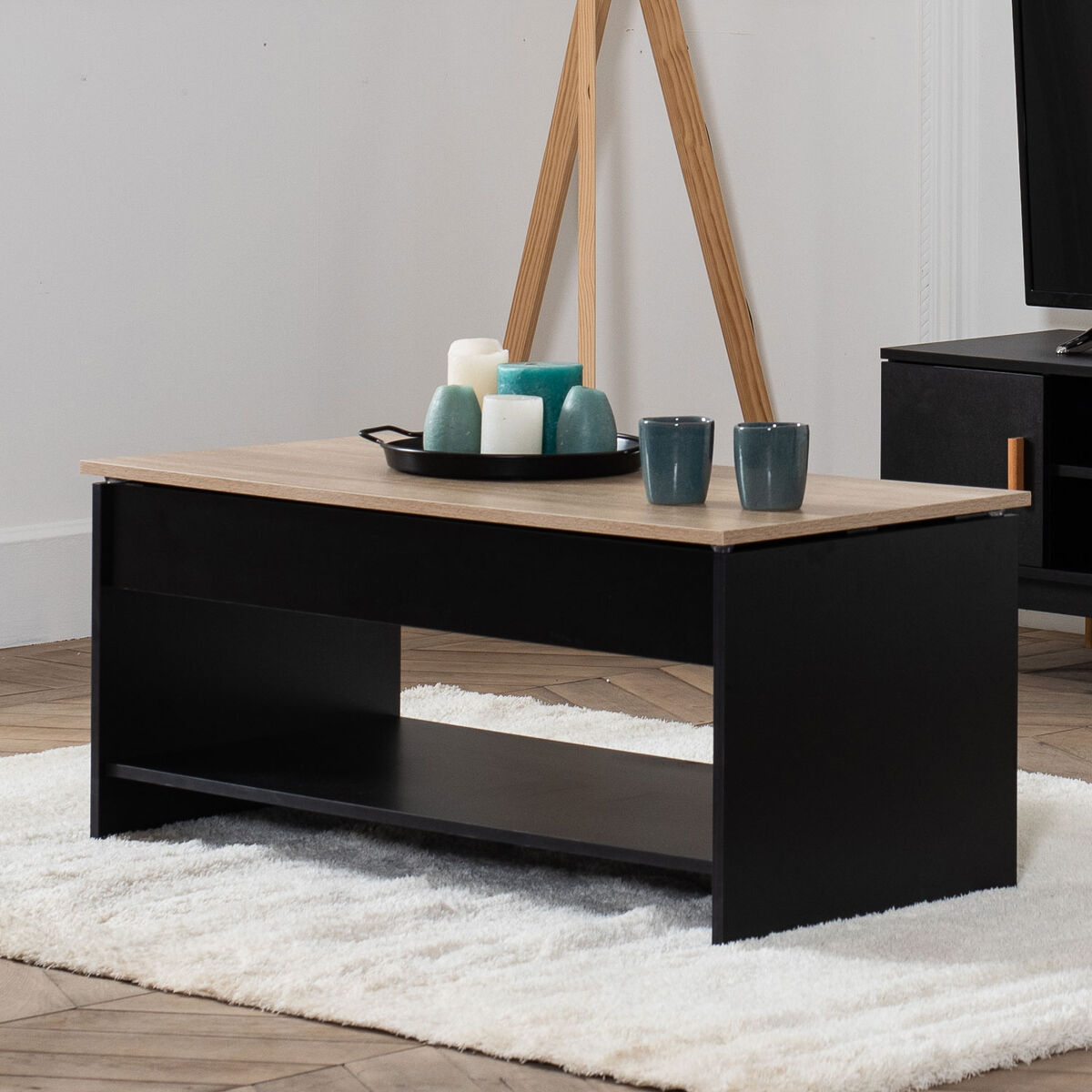 Mesa de centro HEDDA con tablero elevable 50x100