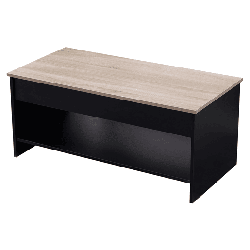 Mesa baja con tapa elevable negra y madera HEDDA Mesa baja con tapa elevable negra y madera HEDDA