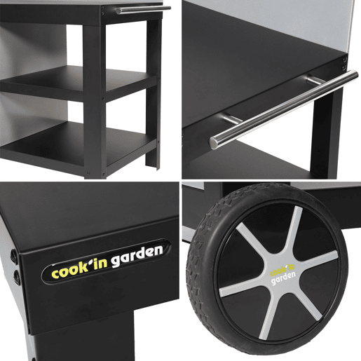Cook'in Garden - Carrito negro para plancha NOVA