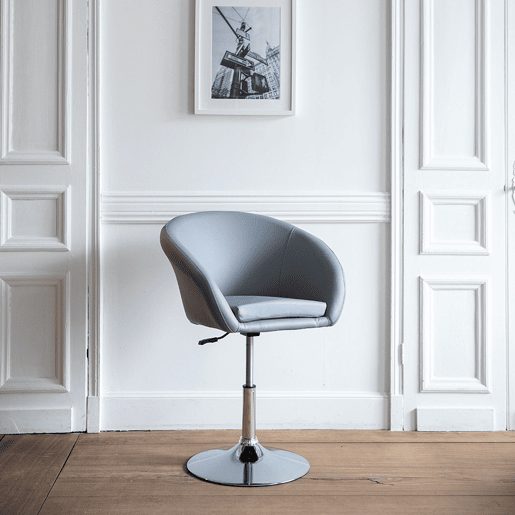 Taburete de bar polipiel gris GABIN