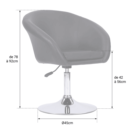 Taburete de bar polipiel gris GABIN