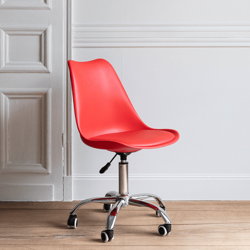 Silla de oficina roja regulable en altura ANNE