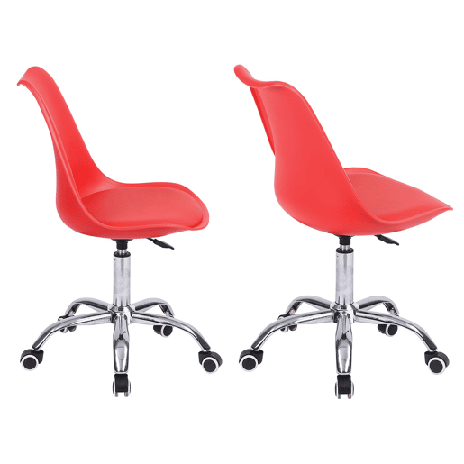 Silla de oficina roja regulable en altura ANNE