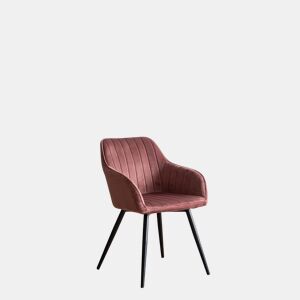 Silla de terciopelo rosa BERTILLE
