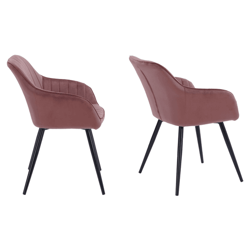 Silla de terciopelo rosa BERTILLE