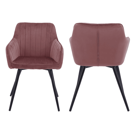 Silla de terciopelo rosa BERTILLE