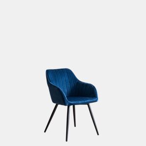 Silla de terciopelo azul BERTILLE