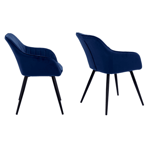 Silla de terciopelo azul BERTILLE