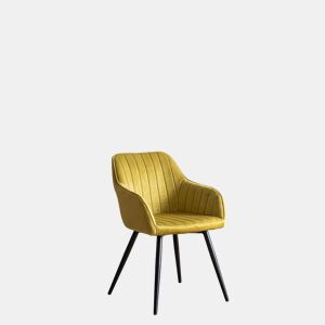 Silla de terciopelo mostaza BERTILLE