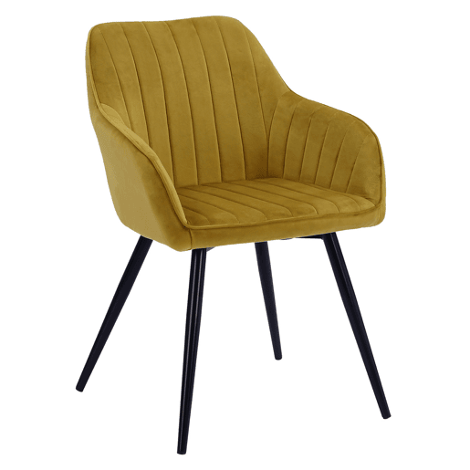 Silla de terciopelo mostaza BERTILLE Silla de terciopelo mostaza BERTILLE