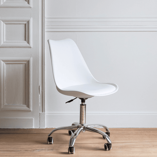 Silla de oficina blanca regulable en altura ANNE