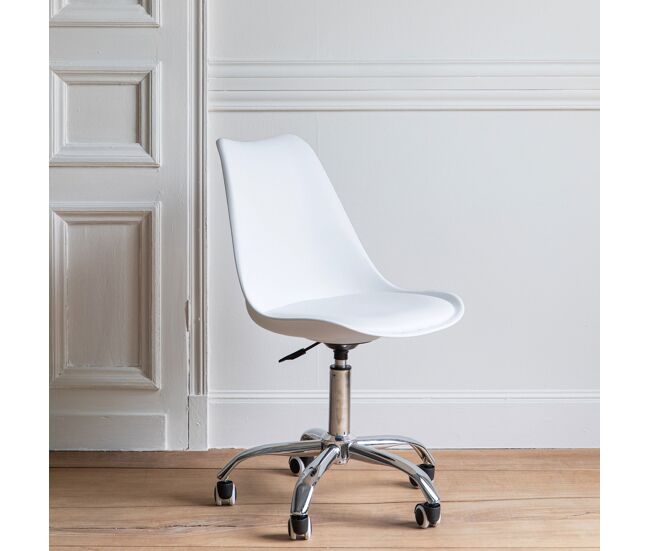 Silla de oficina blanca regulable en altura anne