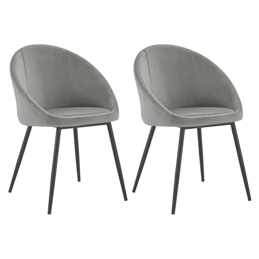 Lote de 2 sillas vintage de terciopelo gris DIANE