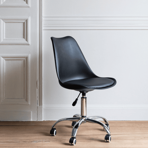 Silla de oficina negra regulable en altura ANNE