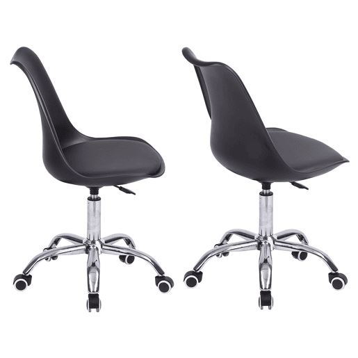Silla de oficina negra regulable en altura ANNE