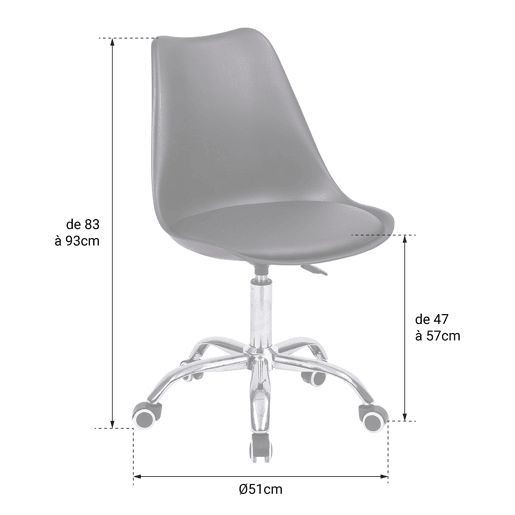 Silla de oficina negra regulable en altura ANNE
