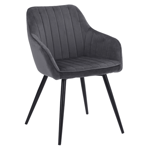 Silla de terciopelo gris BERTILLE Silla de terciopelo gris BERTILLE