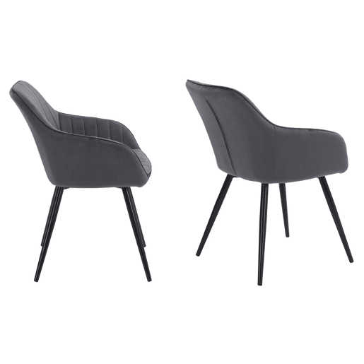 Silla de terciopelo gris BERTILLE Silla de terciopelo gris BERTILLE