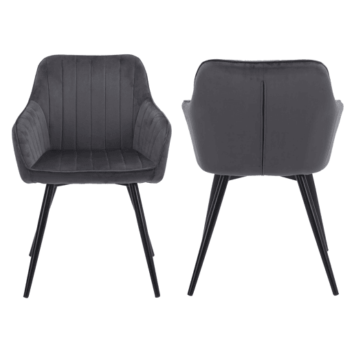 Silla de terciopelo gris BERTILLE Silla de terciopelo gris BERTILLE