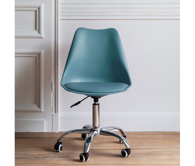 Silla de oficina azul regulable en altura anne