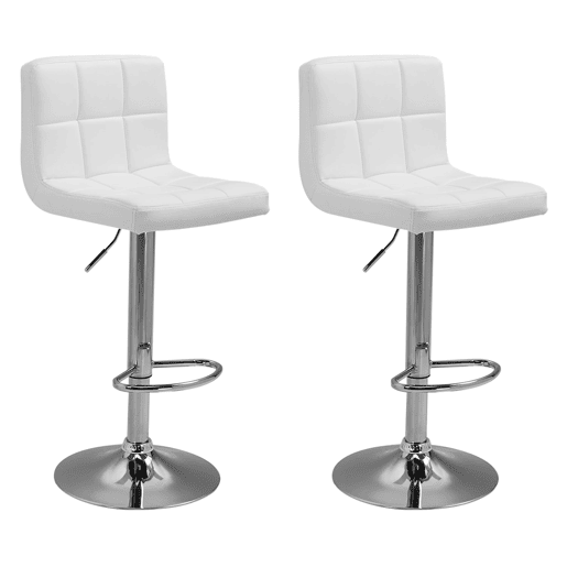 Lote de 2 taburetes de bar blancos MIKE Lote de 2 taburetes de bar blancos MIKE